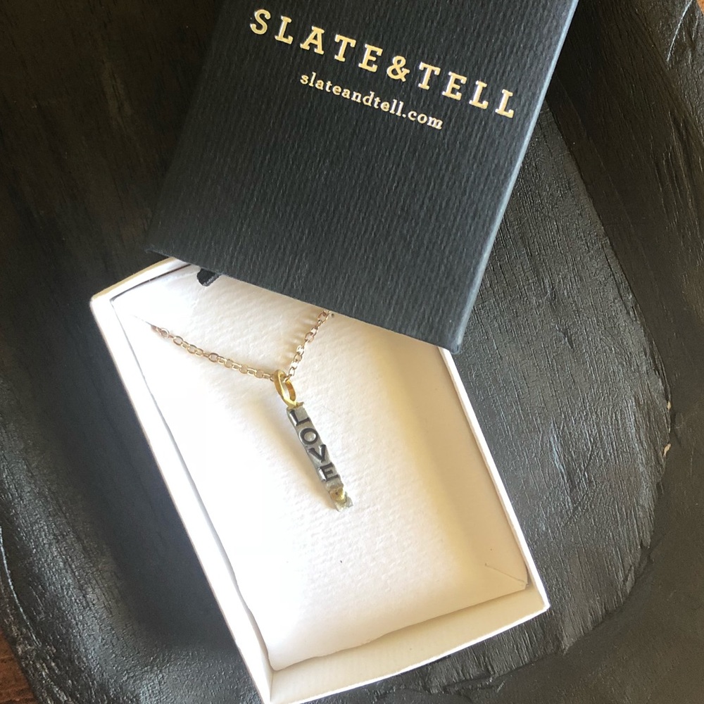Slate & Tell LOVE Bar Necklace